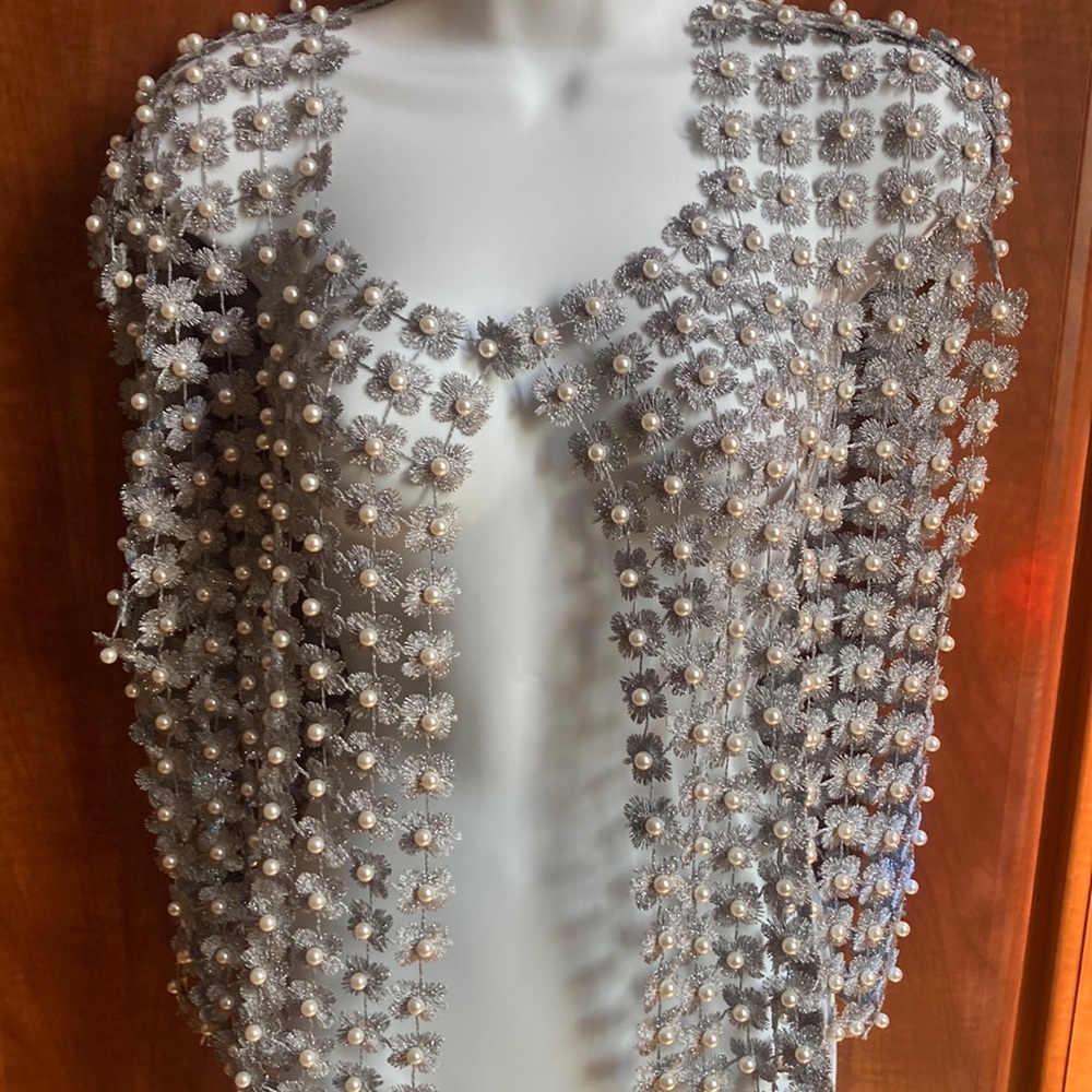 Anthropologie original.  Exquisite pearl and metal vest.